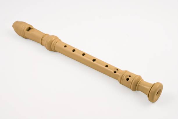 plastic soprano flute on a white background